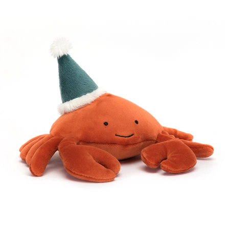 JellyCat Krab w Czapce Mikołaja 10 cm