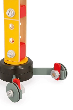 Duży drewniany dźwig do składania z narzędziami 3+, Janod