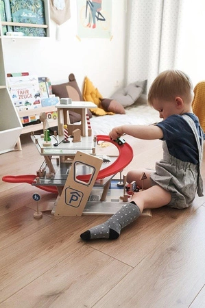 Parking dla dzieci garaż premium z myjnią, windą, stacją samochodów elektrycznych, stacją benzynową 11676- Small Foot, zabawki dla chłopców i dziewczynek