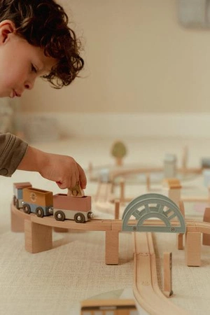 Little Dutch Drewniana kolejka XXL - 107 elementów LD4487