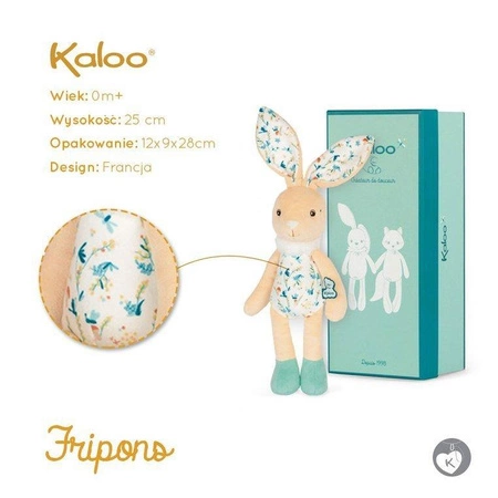 Kaloo Przytulanka Zajączek Justin 25 cm w pudełku kolekcja Fripons