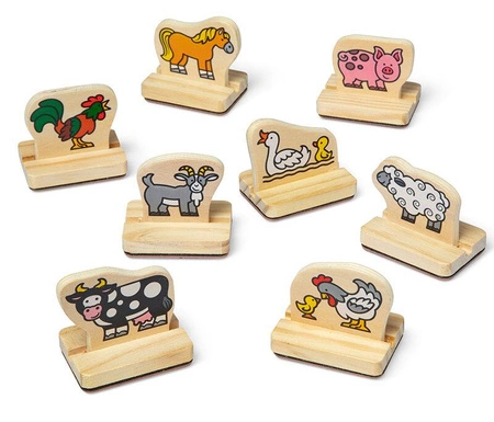Stempelki Mój pierwszy drewniany zestaw pieczątek Zwierzęta na farmie Melissa and Doug 12390-MD