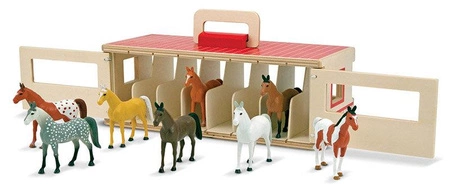 Przenośnia drewniana Stajnia z 8 Figurkami Koni Melissa and Doug 13744-MD