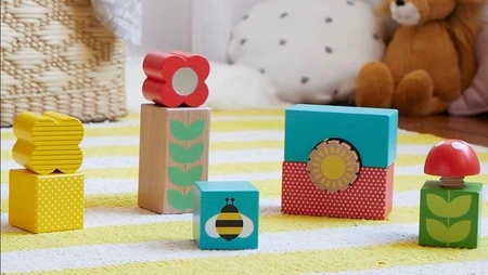 Petit Collage Drewniane Klocki Edukacyjne Ogród