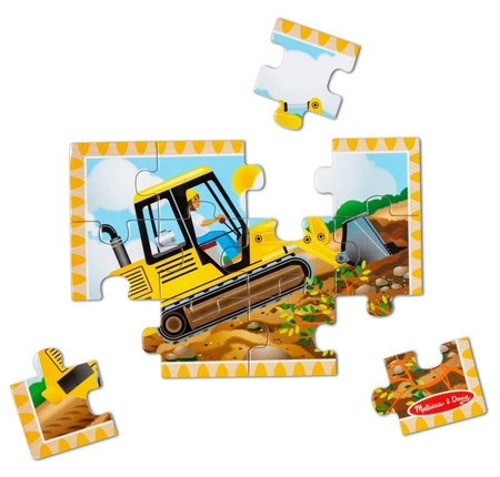 Puzzle drewniane 48 el Pojazdy budowlane 4w1 Melissa & Doug 13792