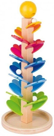 Kulodrom, Tęczowa zjeżdżalnia dla kulek, Sound, 53832-goki, zabawki drewniane