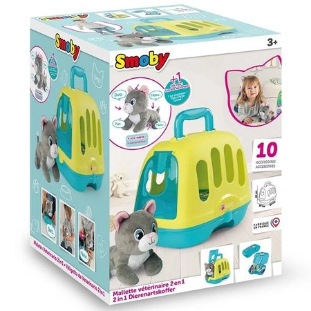 SMOBY Zestaw 2w1 Kontener dla Kota + Interaktywny Miauczący Kot