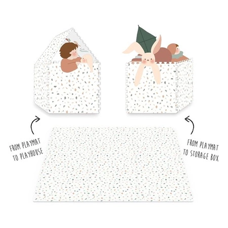 Play&Go Dwustronna Mata Piankowa EEVAA 3w1 Alphabet / Terrazzo