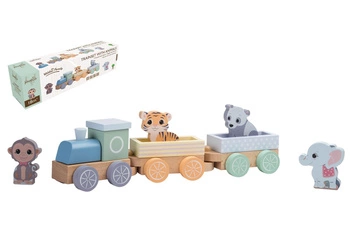 Drewniana kolejka z zwierzątkami The Wildies Famil