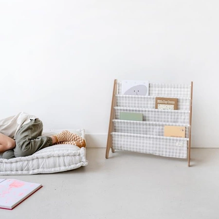 3 Sprouts Stojak na Książki Recycled Gingham Beige