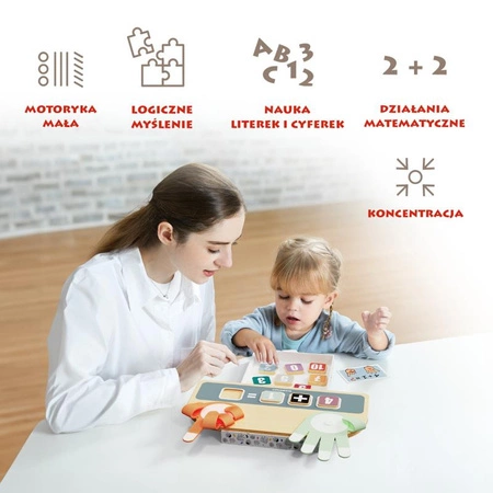 Nauka liczenia na palcach – drewniana zabawka edukacyjna 36 mies.+TOPBRIGHT