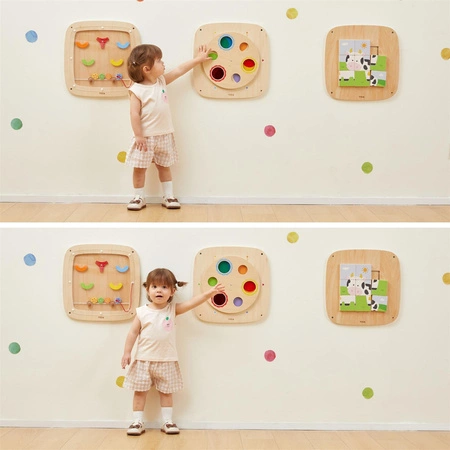 VIGA Drewniana Tablica Manipulacyjna Sensoryczna Układanka Obrazkowa