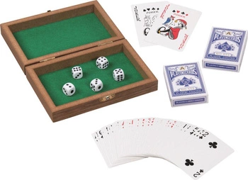 Pudełko do gry z kartami i kośćmi