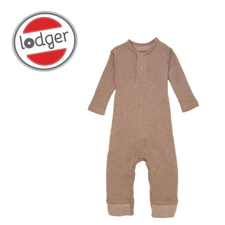 Lodger Pajacyk piżamka niemowlęca bawełniana brązowa Ciumbelle Beige r. 68