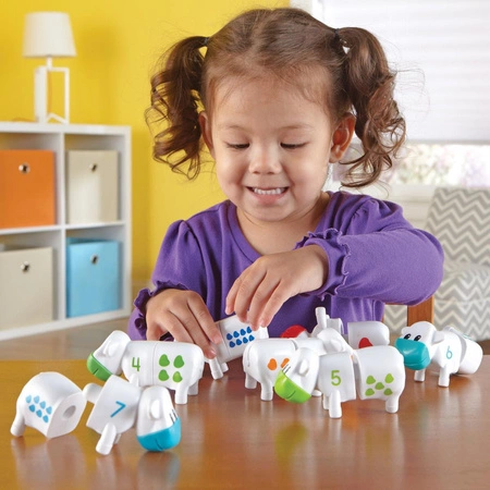 Figurki do Nauki Liczenia i Poznawania Kolorów, Krówki, Zestaw 10 szt. - Snap & Learn