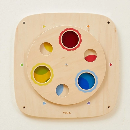 VIGA Drewniana Tablica Manipulacyjna Sensoryczna Mieszanie Kolorów
