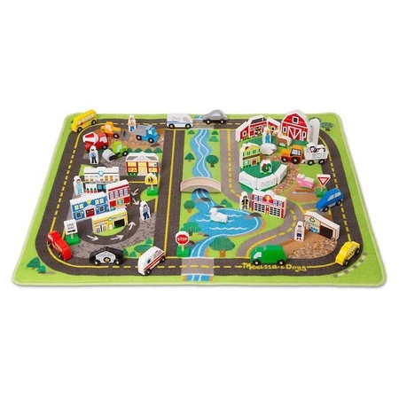 Zestaw drogowy na dywaniku Deluxe 15195-Melissa & Doug, zabawki dla chłopców