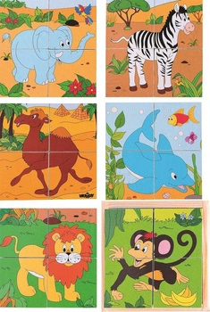 Puzzle sześcienne kostki Zoo