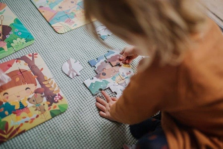 Puzzle progresywne w walizce Pory roku 4 układanki – 6, 9, 12 i 16 elementów 3+, Janod