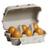 Drewniane brązowe jajka wytłaczanka 6 sztuk Erzi 17011