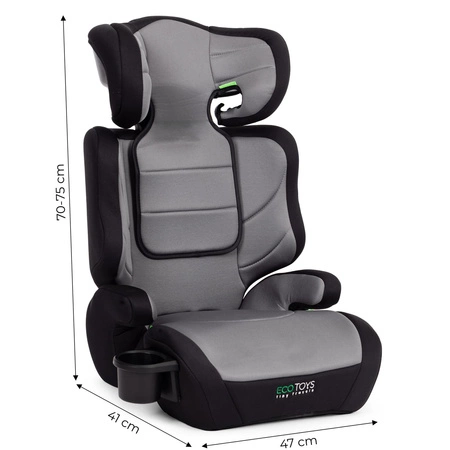 Fotelik samochodowy dla dzieci 2w1 podkładka i-SIZE wzrost 100-150 cm uchwyt na napoje ECOTOYS