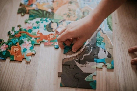 Puzzle w walizce Przygoda w kraju Inków 100 elementów 6+ Made in France, Janod