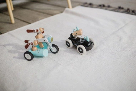 Drewniany motocykl z bocznym wózkiem w stylu retro Spirit Philip, Janod