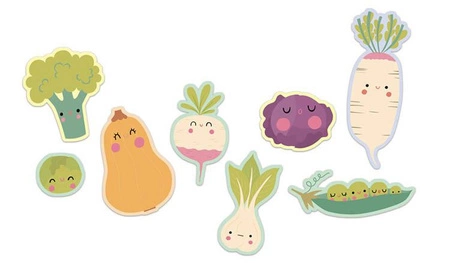Auzou Zestaw 50 dużych naklejek Warzywa 70716