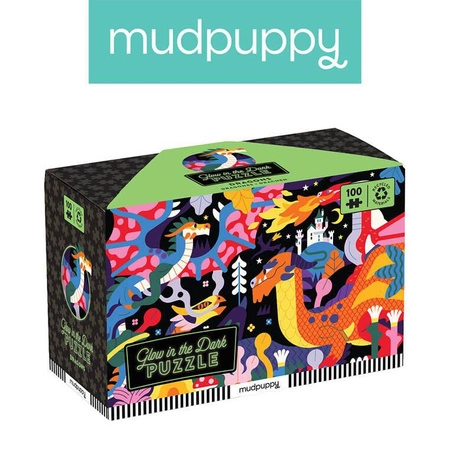 Mudpuppy Puzzle świecące w ciemności Smoki 100 elementów 5+