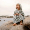 Little Dutch Poncho plażowe Seashells and Stripes Surf Blue
