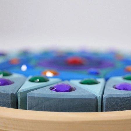 Układanka z kryształkami Mandala błyszcząca, średnica 27 cm, niebieska, 4+, Grimm's