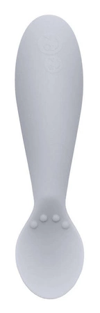 EZPZ Komplet pierwszych naczyń silikonowych First Foods Set pastelowa szarość + kubeczek Tiny Cup GRATIS pastelowa szarość