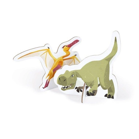 Puzzle edukacyjne z figurkami 3D Dinozaury 200 elementów 6+, Janod
