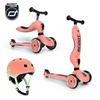 Zestaw Kask + SCOOTANDRIDE Highwaykick 1 2w1 Jeździk i hulajnoga 1-5 lat Peach