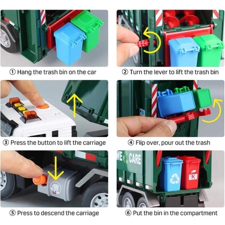 WOOPIE Śmieciarka Ciężarówka Segregacja Śmieci - skala 1:10