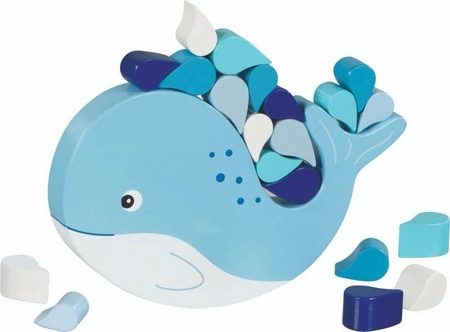 Dziecięca gra zręcznościowa Balansujący Wieloryb 56664- Goki, zabawki drewniane