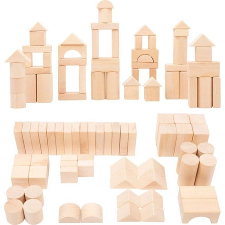 Drewniane klocki dla dzieci Naturalne budowle 50 sztuk 11396-Small Foot, zabawki kreatywne
