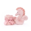 JellyCat Konik Morski Szmatka Przytulanka Pudrowy Róż 34 cm