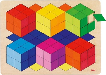 Drewniane puzzle optyczne 3D, goki
