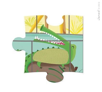 Puzzle sensoryczne 20 elementów Wycieczka do zoo, Janod