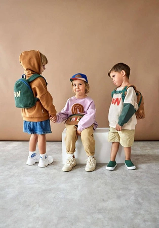 Lassig Bluza z bawełny organicznej GOTS Little Gang Rainbow lilac 4-6 lat