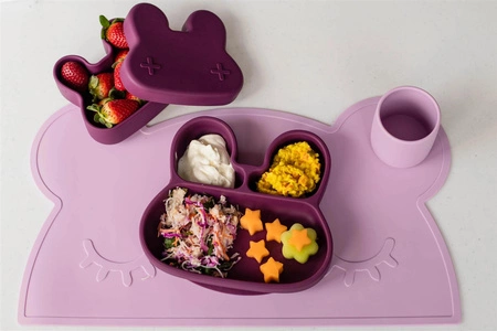 Silikonowy talerzyk z przyssawką Króliczek We Might Be Tiny - Plum