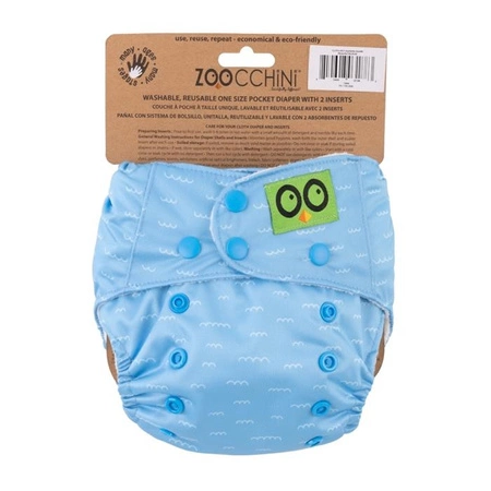 Zoocchini Pieluszka wielorazowa AIO z 2 wkładami Rekin