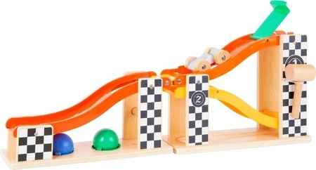 Tor do zjeżdżania dla kulek 2w1 Mały wyścig 10601- Small foot, pojazdy dla dzieci