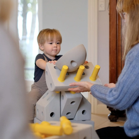 MODU Explorer kit 8in1 - Kreatywne klocki rozwijające motorykę dużą, żółty