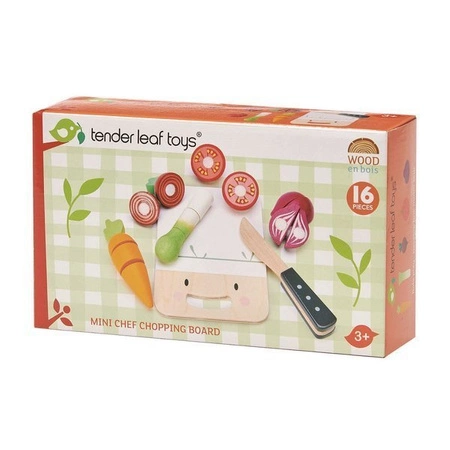 Drewniana deska z warzywami do krojenia, Mini Chef, Tender Leaf Toys