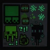 Minecraft Creeper zegar ścienny świecący w ciemności plus zestaw naklejek