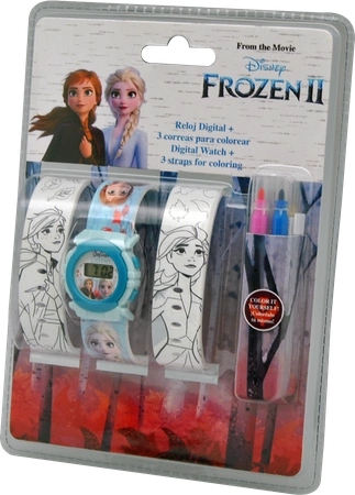 Zegarek cyfrowy z paskami do kolorowania Frozen WD20753