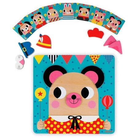 Układanka drewniana magnetyczna Zwierzątka, Janod