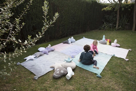 Lorena Canals Dywan bawełniany Degrade Dark Grey-Grey 120 x 160 cm